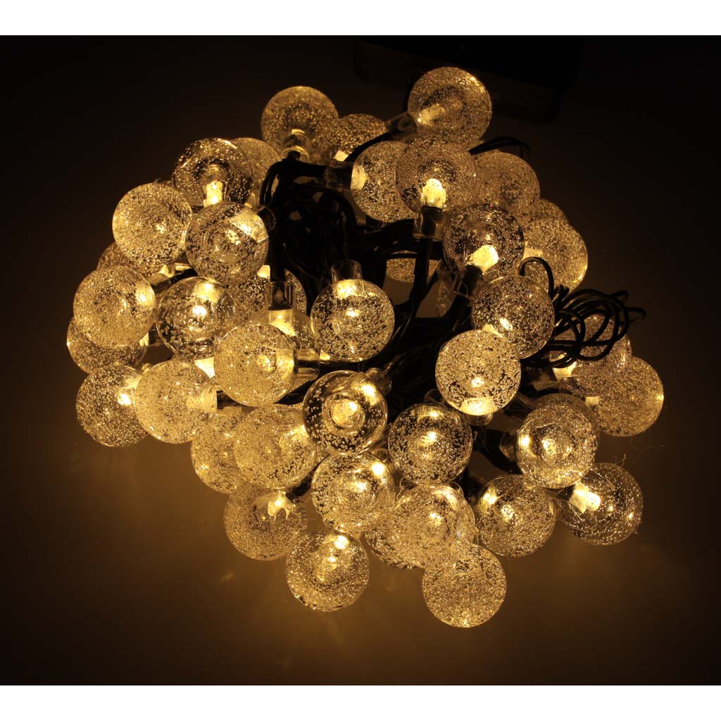 Saulės sodo girlianda 7m 50led šiltai baltos spalvos