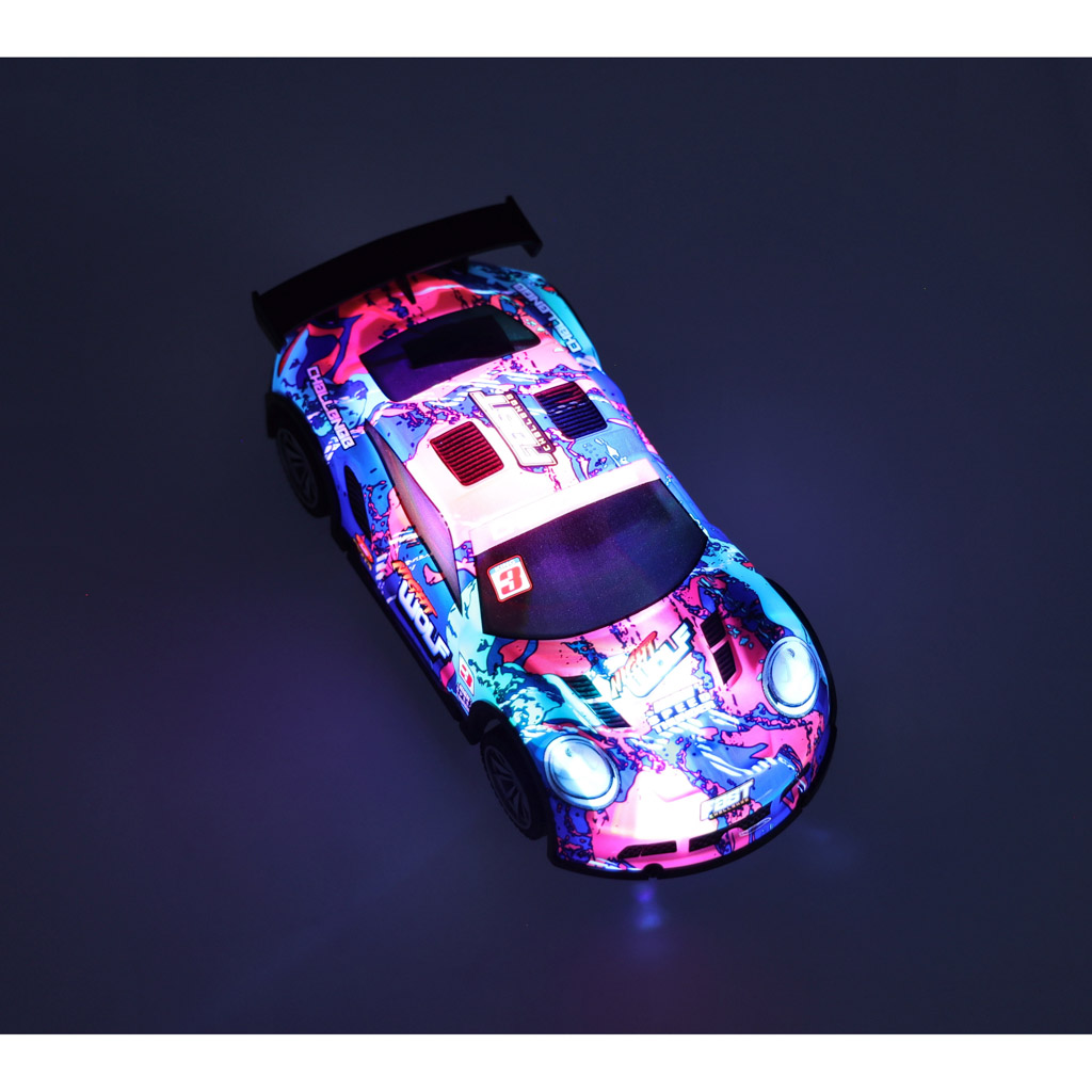 Rc sportinis automobilis mėlynos ir raudonos spalvos