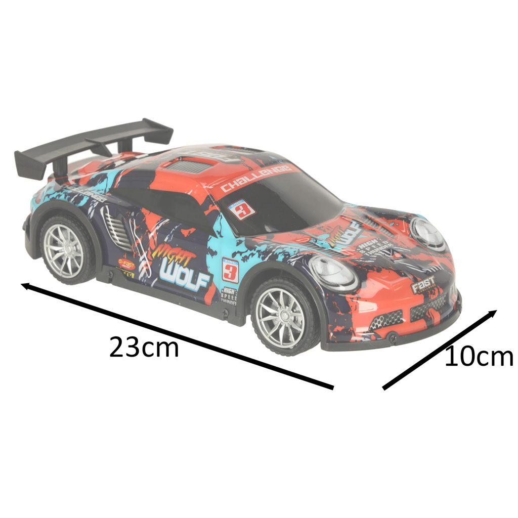Rc sportinis automobilis mėlynos ir raudonos spalvos