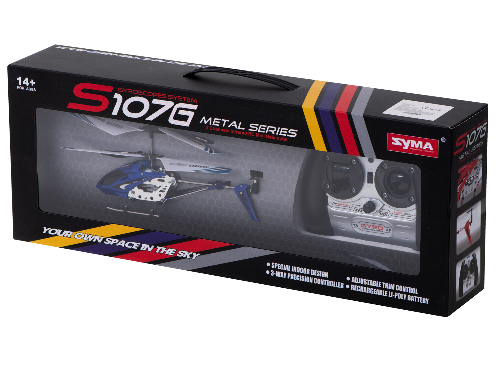 Radijo bangomis valdomas sraigtasparnis syma s107g, mėlynas, 8 m.+
