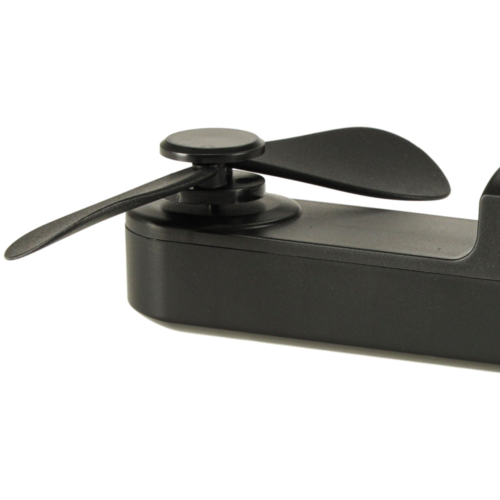 Nešiojamas usb ventiliatorius 3 greičių, 1200 mah, juodas