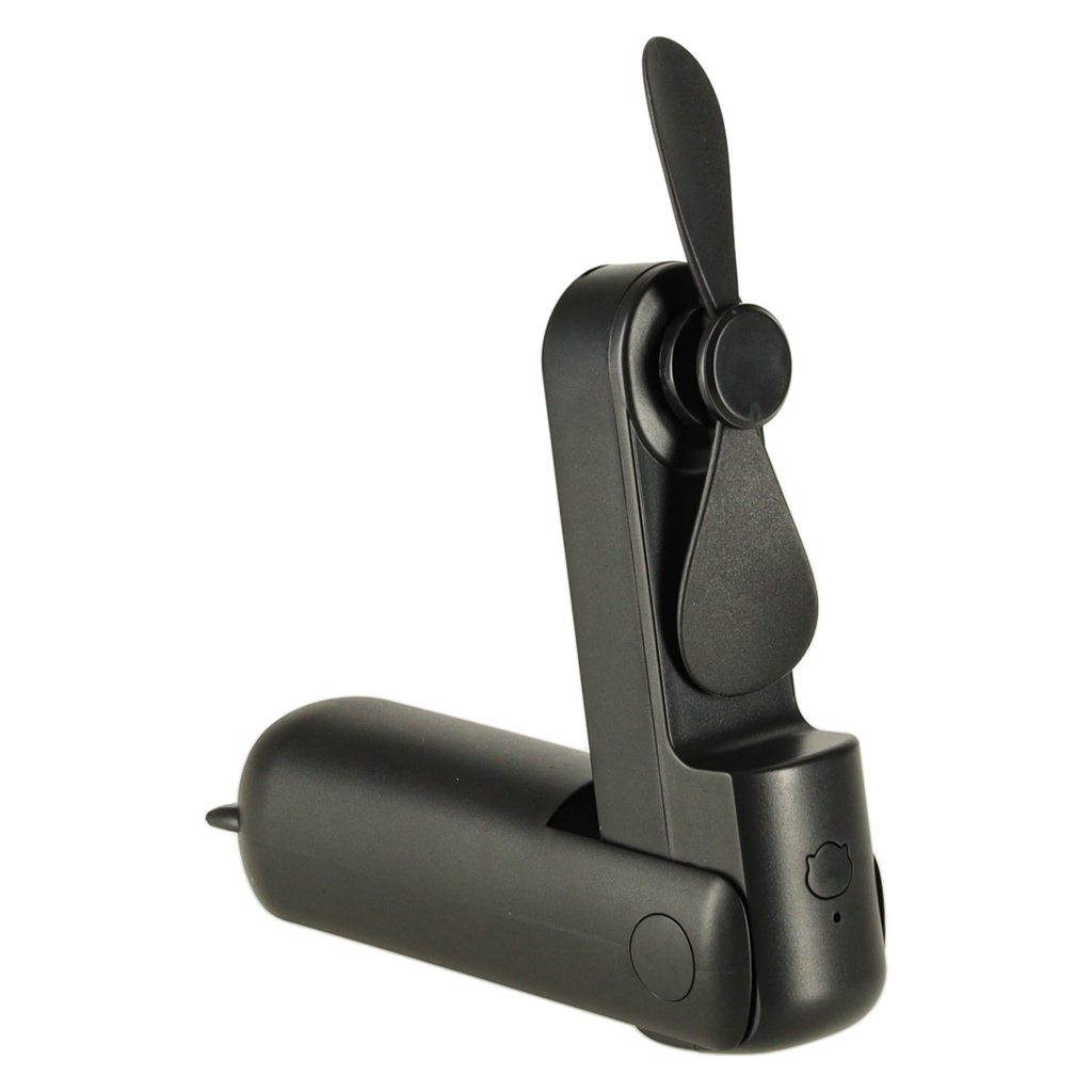 Nešiojamas usb ventiliatorius 3 greičių, 1200 mah, juodas