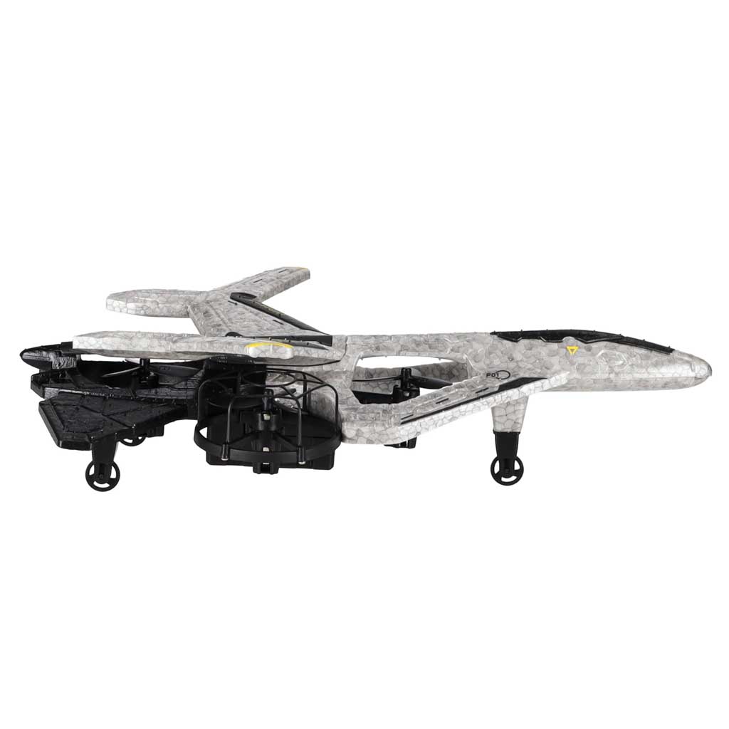 RC dronas su automatiniu pakilimu ir nusileidimu bei aukščio palaikymu, pilkas–juodas su geltonais elementais, 23 × 14,7 × 5 cm 3