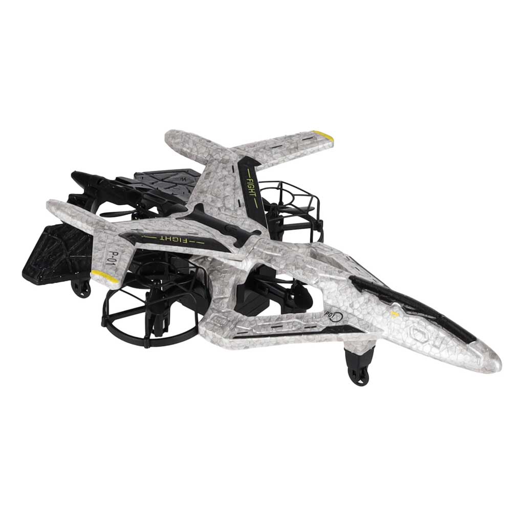 RC dronas su automatiniu pakilimu ir nusileidimu bei aukščio palaikymu, pilkas–juodas su geltonais elementais, 23 × 14,7 × 5 cm 2