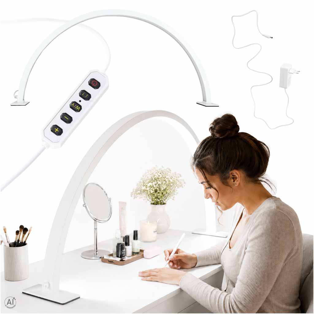LED kosmetinė lempa, arkinė, 368 LED, balta, 75,3 × 35,8 × 13 cm