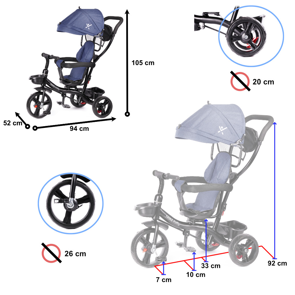 Triratukas trick fix v3 lite trolls, mėlynas