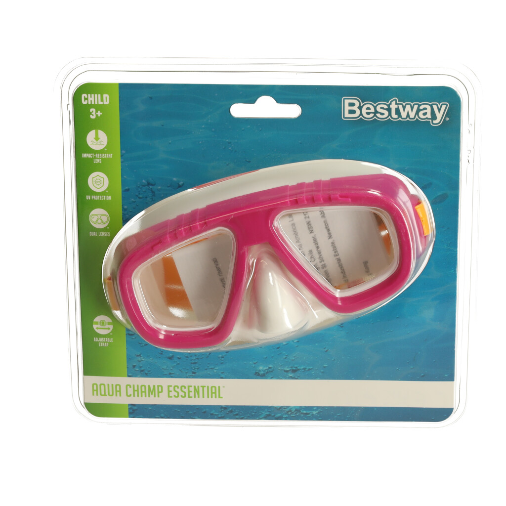 Bestway 22011 nardymo kaukė, plaukimo akiniai rožinės spalvos