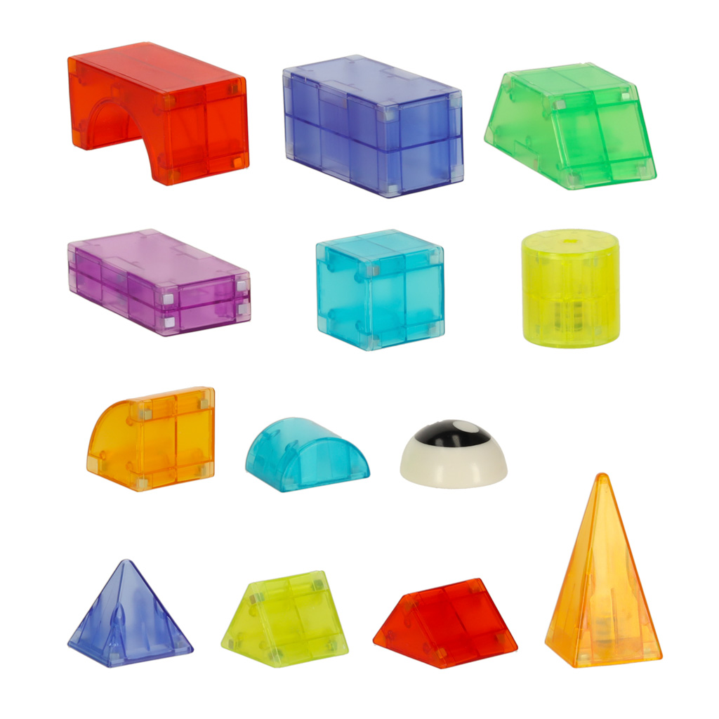 3d led konstrukcinės magnetinės kaladėlės dige, 64 vnt.