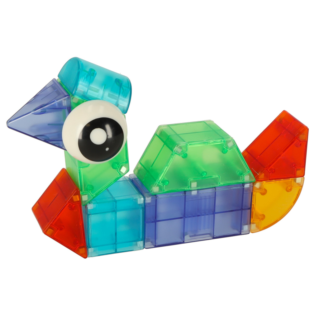 3d led konstrukcinės magnetinės kaladėlės dige, 64 vnt.