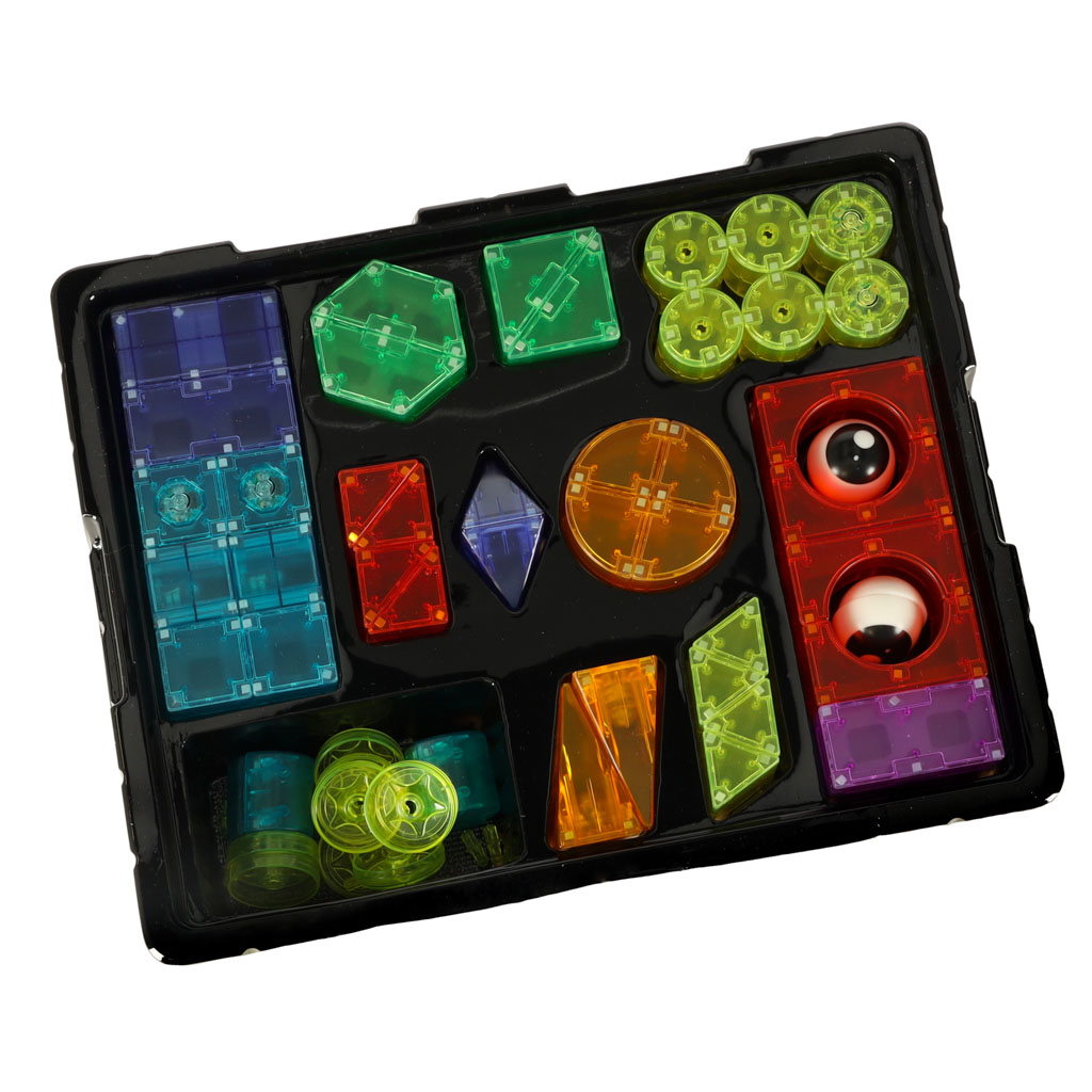 3d led konstrukcinės magnetinės kaladėlės dige, 64 vnt.