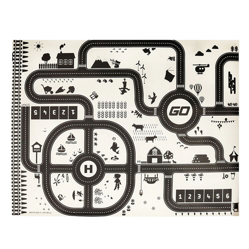 Žaidimų kilimėlis "miesto gatvė ir kelio ženklai", 130 x 100 cm
