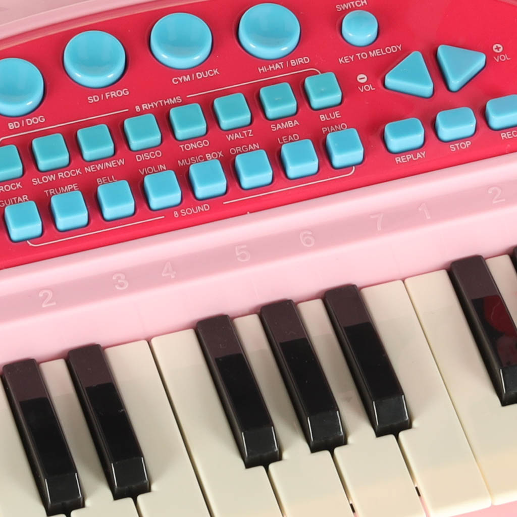 Pianinas 37 klavišai su mikrofonu - rožinis