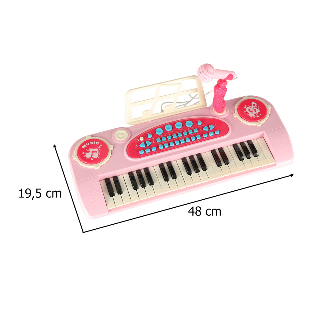 Pianinas 37 klavišai su mikrofonu - rožinis