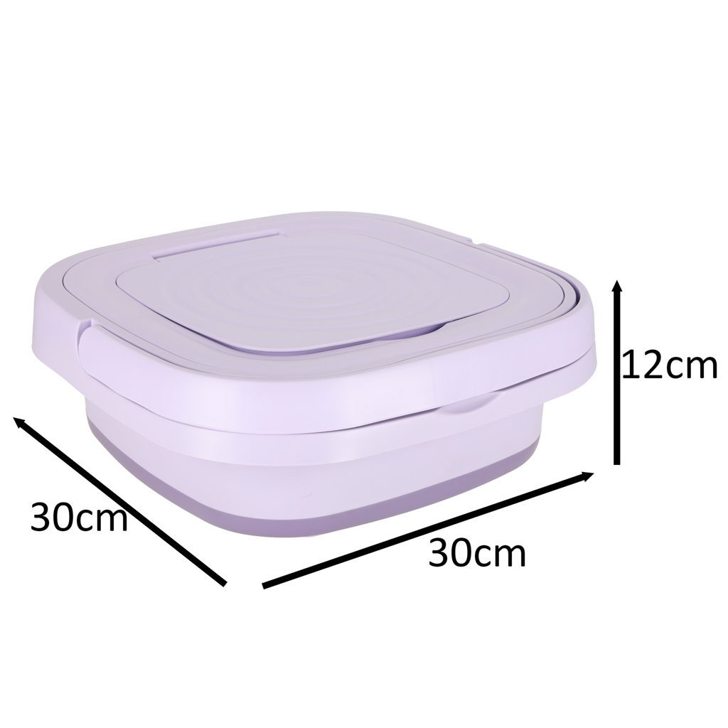 Mini sulankstoma nešiojamoji skalbimo mašina 12L violetinės spalvos