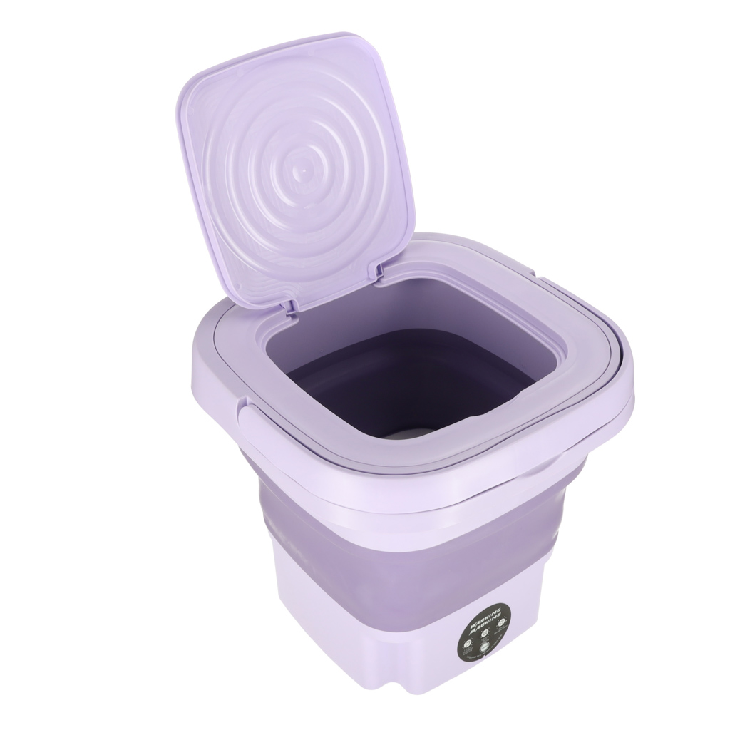 Mini sulankstoma nešiojamoji skalbimo mašina 12l violetinės spalvos