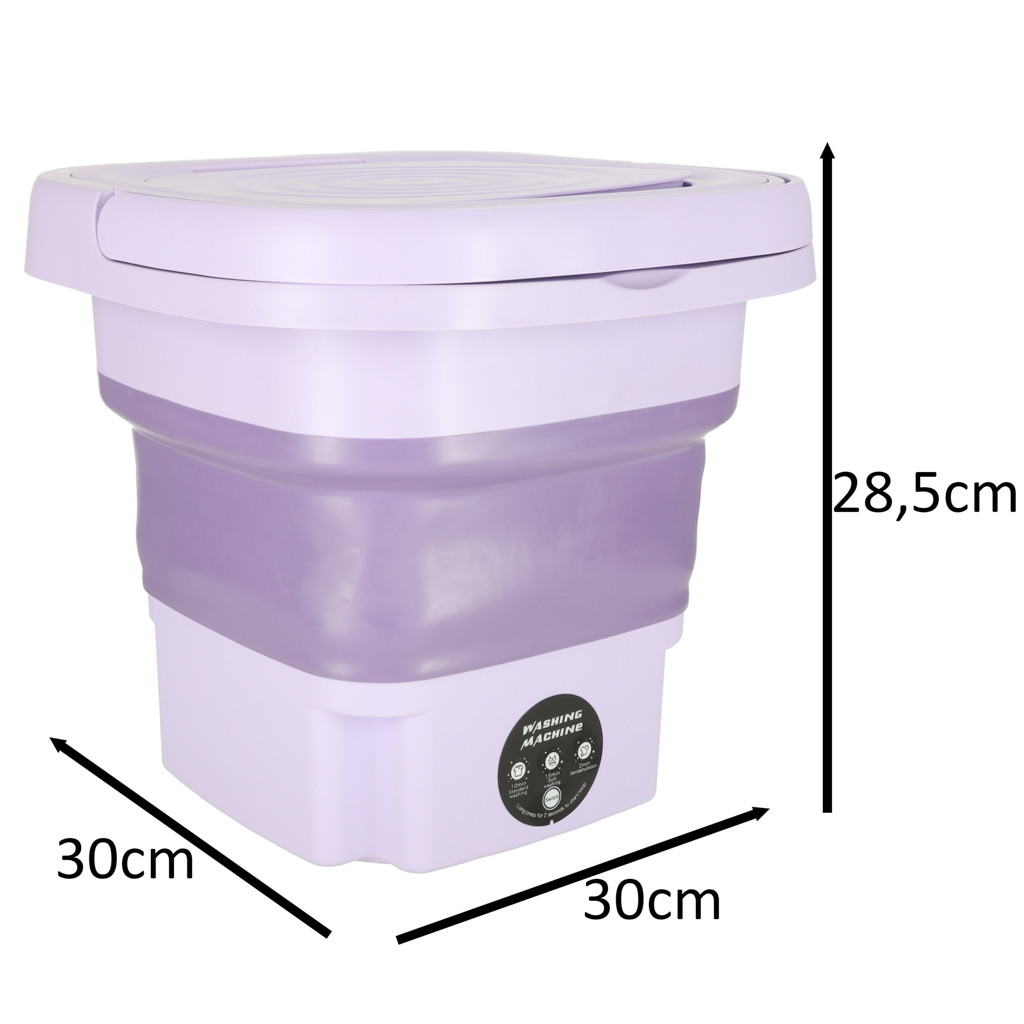 Mini sulankstoma nešiojamoji skalbimo mašina 12l violetinės spalvos