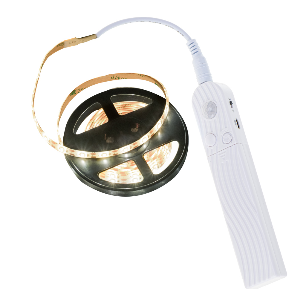 Usb  judesio detektoriaus led juosta 2m šiltos baltos spalvos