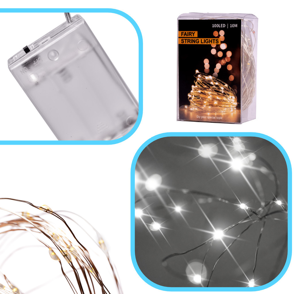 Led girlianda 5 m. 50 led, šaltai balta