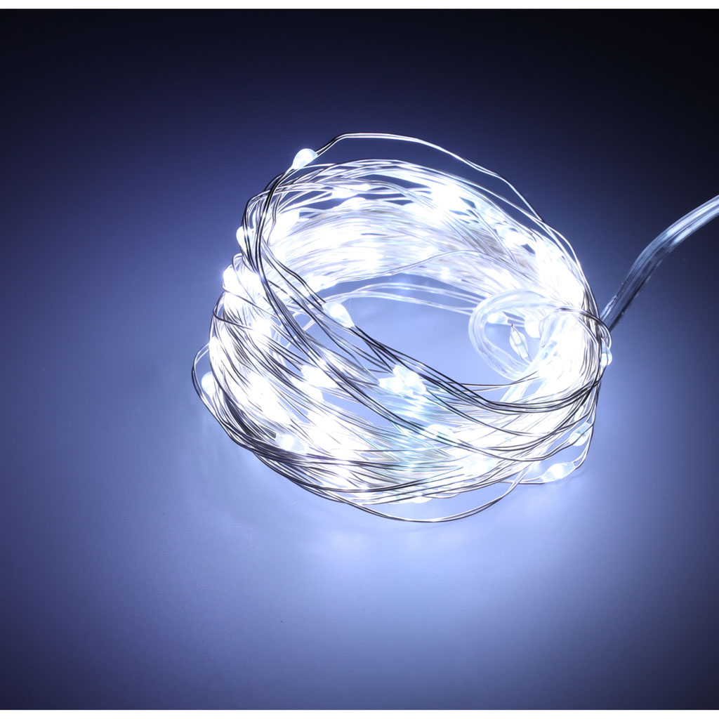 Led girlianda 5 m. 50 led, šaltai balta