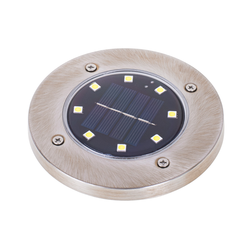 Saulės žemės sodo viršutiniai žibintai 8led 4 vnt. šiltos baltos spalvos