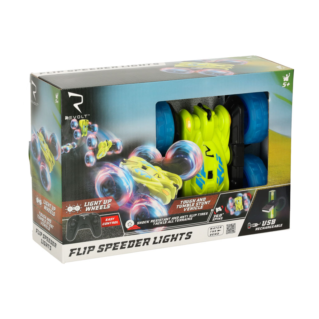Nuotoliu valdomas automobilis rc revolt flip speeder, žalias