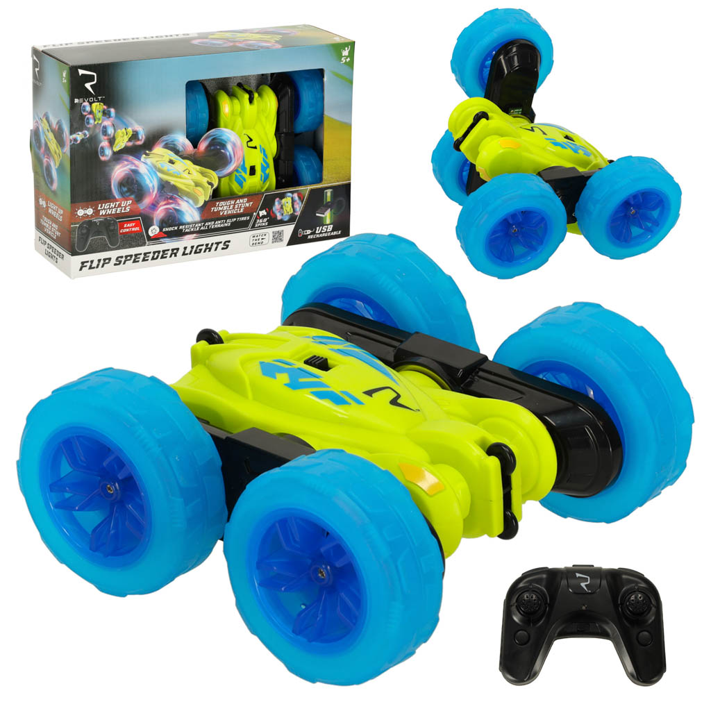 Nuotoliu valdomas automobilis rc revolt flip speeder, žalias