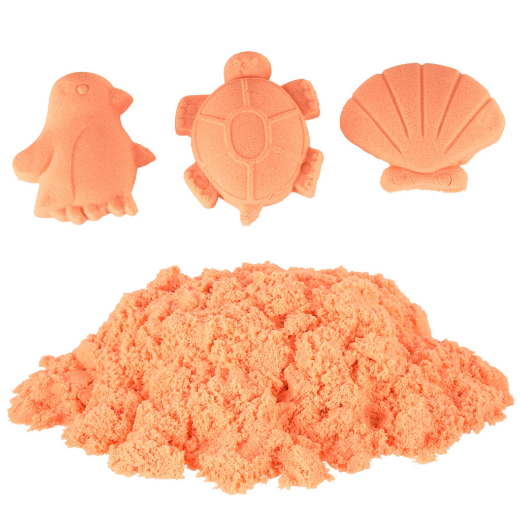 Kinetinis smėlis 1 kg maišelyje, oranžinis