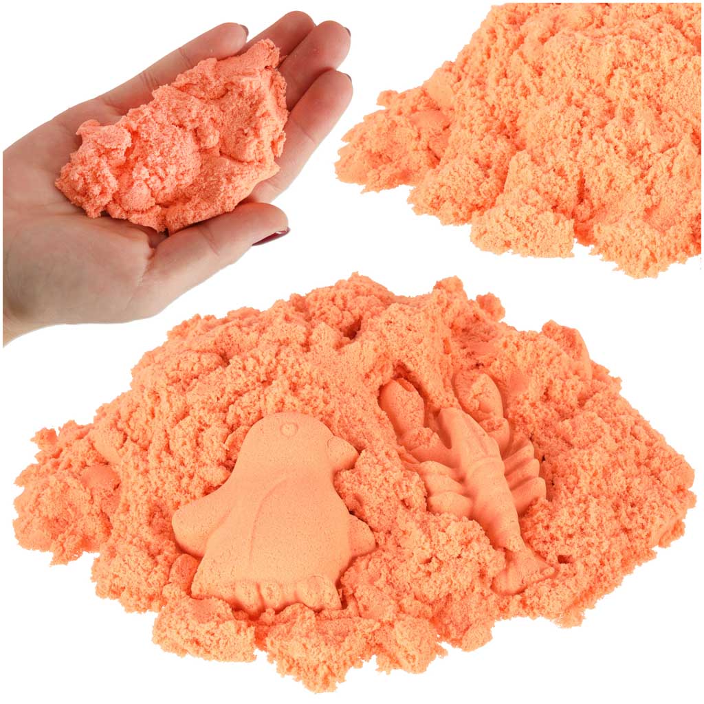 Kinetinis smėlis 1 kg maišelyje, oranžinis