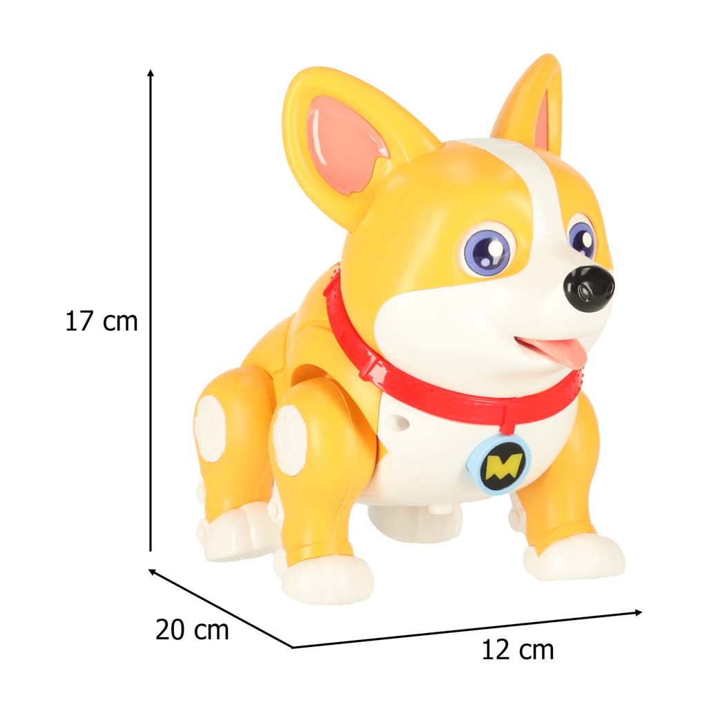 Interaktyvus žaislinis šuniukas corgi, 20x12x17 cm