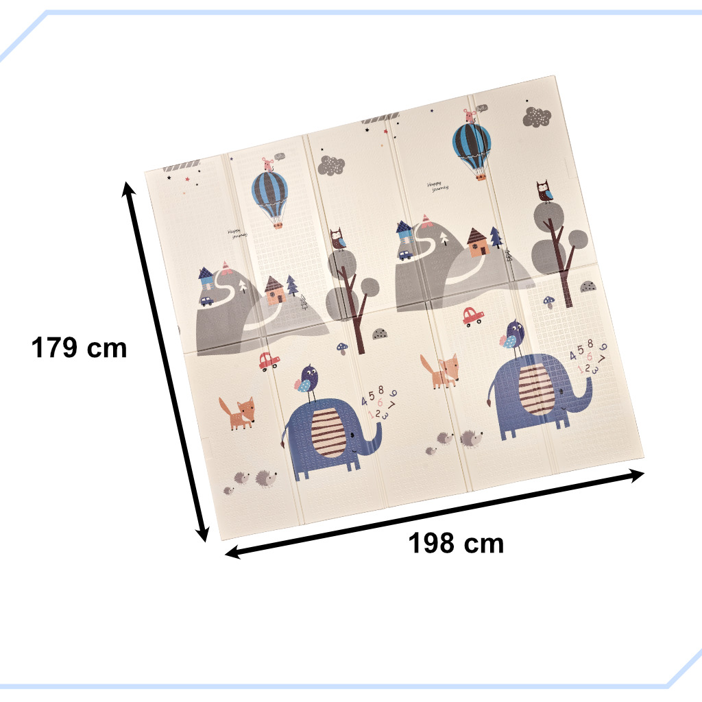 Mokomasis sulankstomas dvipusis putplasčio kilimėlis 180 x 200 cm gatvė  miškas