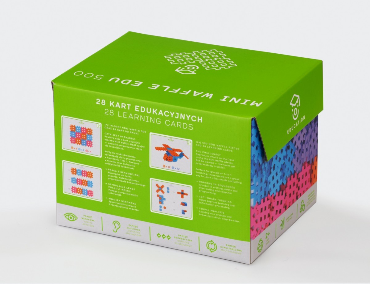 Konstrukciniai blokeliai mini waffle edu, 500 d.