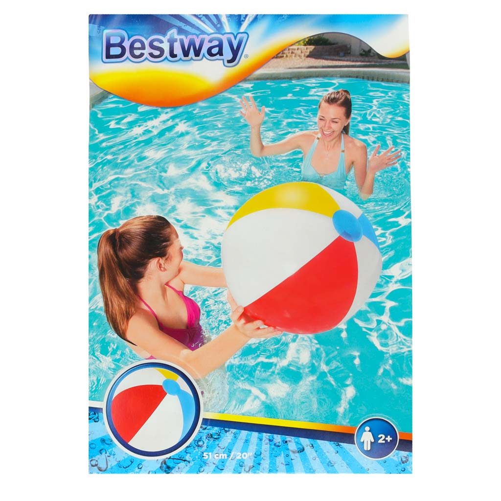 Pripučiamas paplūdimio kamuolys bestway beach, 51 cm