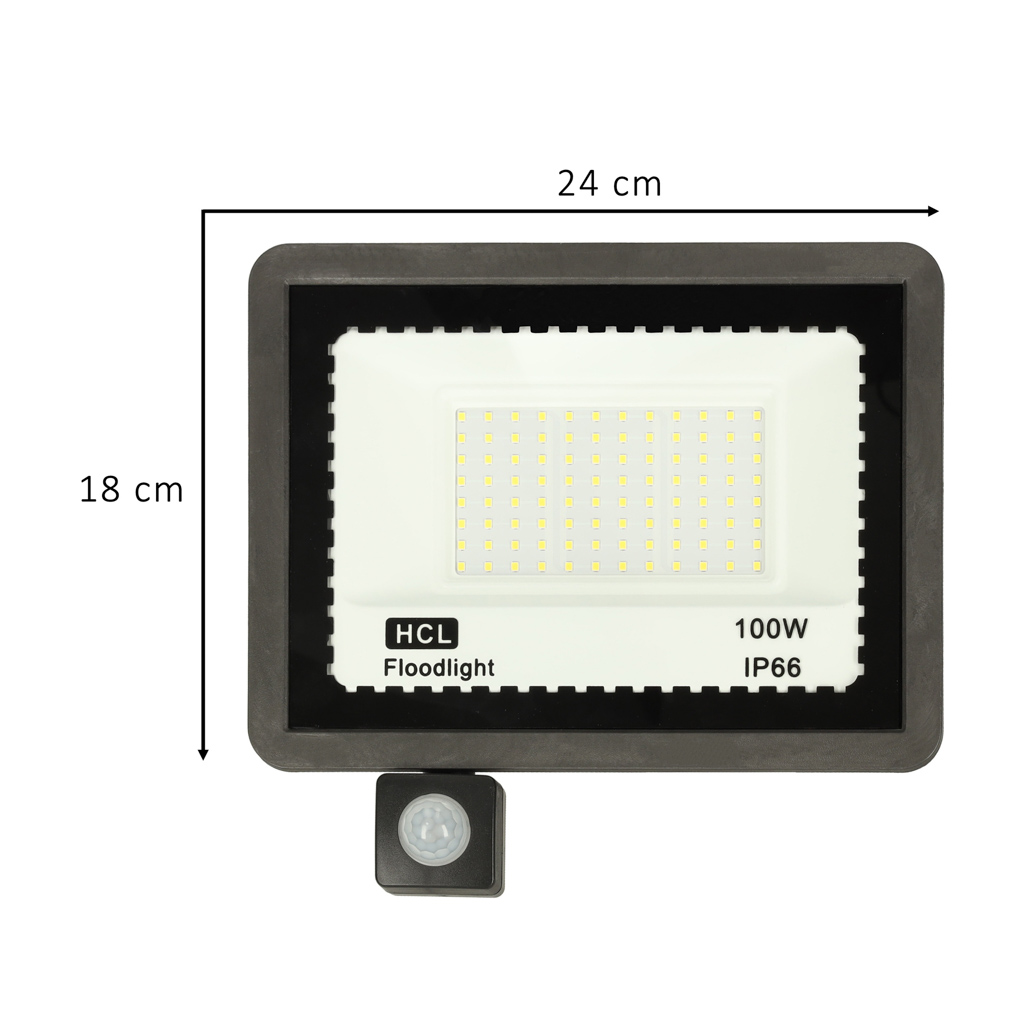 Lauko led prožektorius su judesio jutikliu, 100w