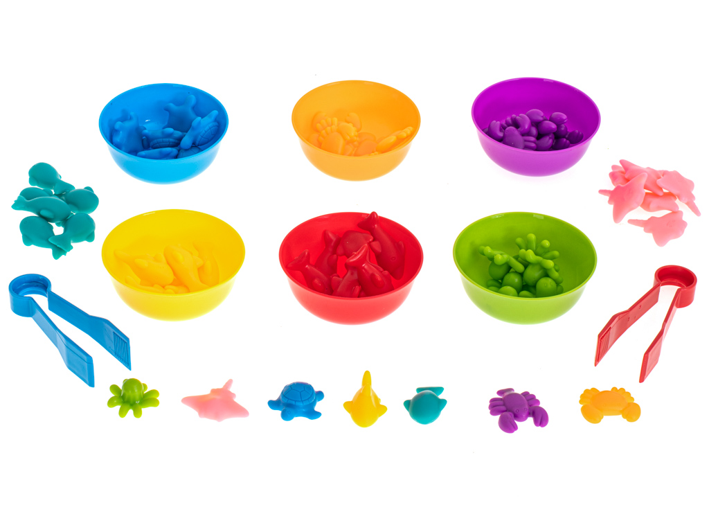 Jūrų gyvūnai mokymasis skaičiuoti montessori 36d.
