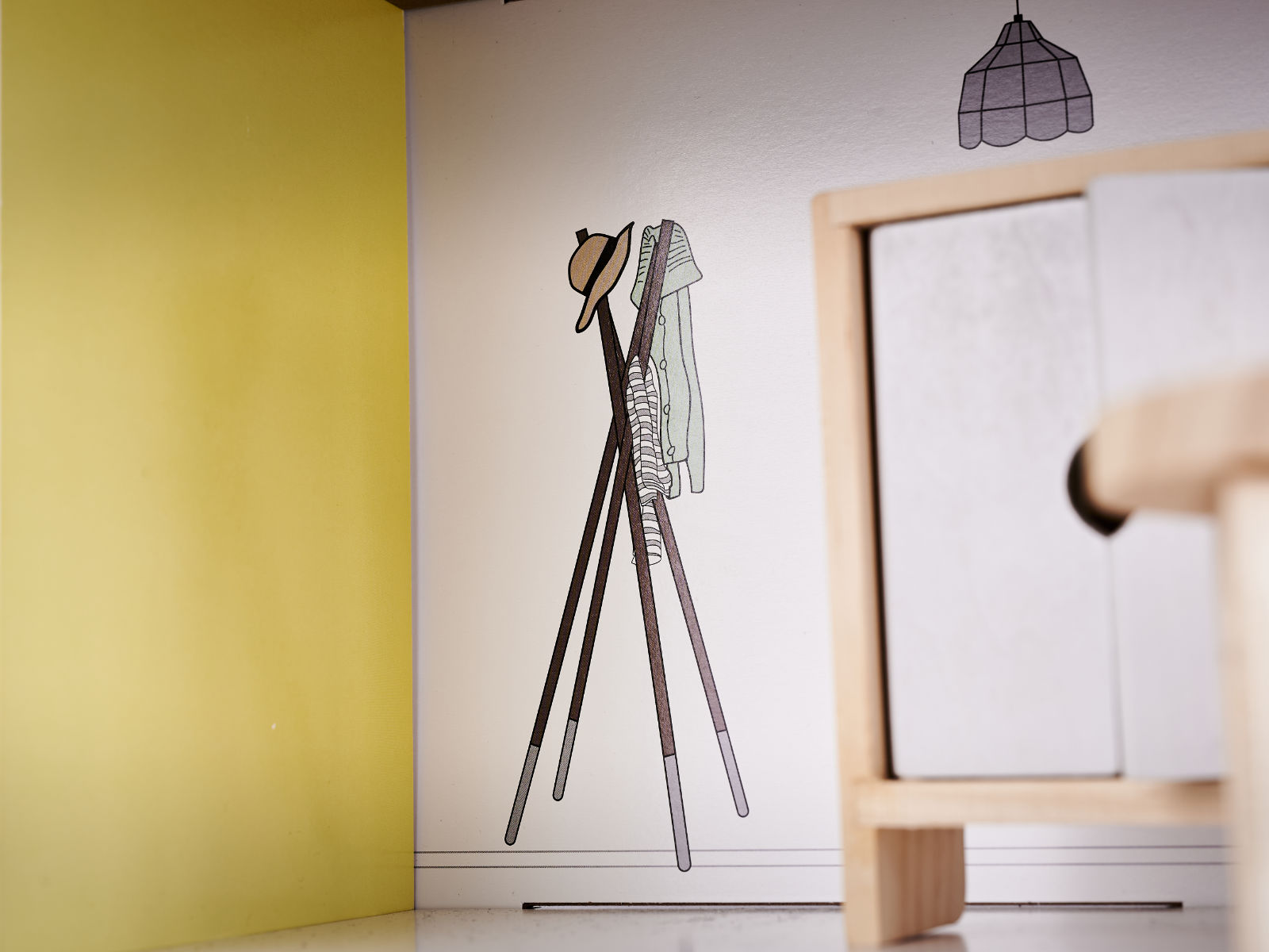 Medinis lėlių namelis mdf 70cm su baldais