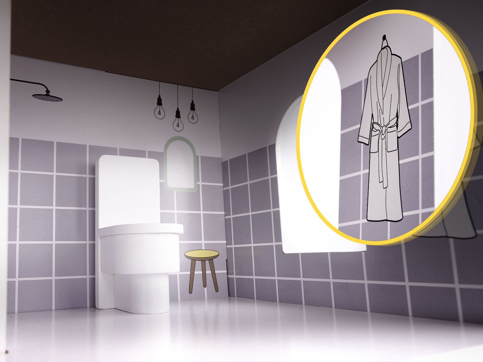 Medinis lėlių namelis mdf 70cm su baldais