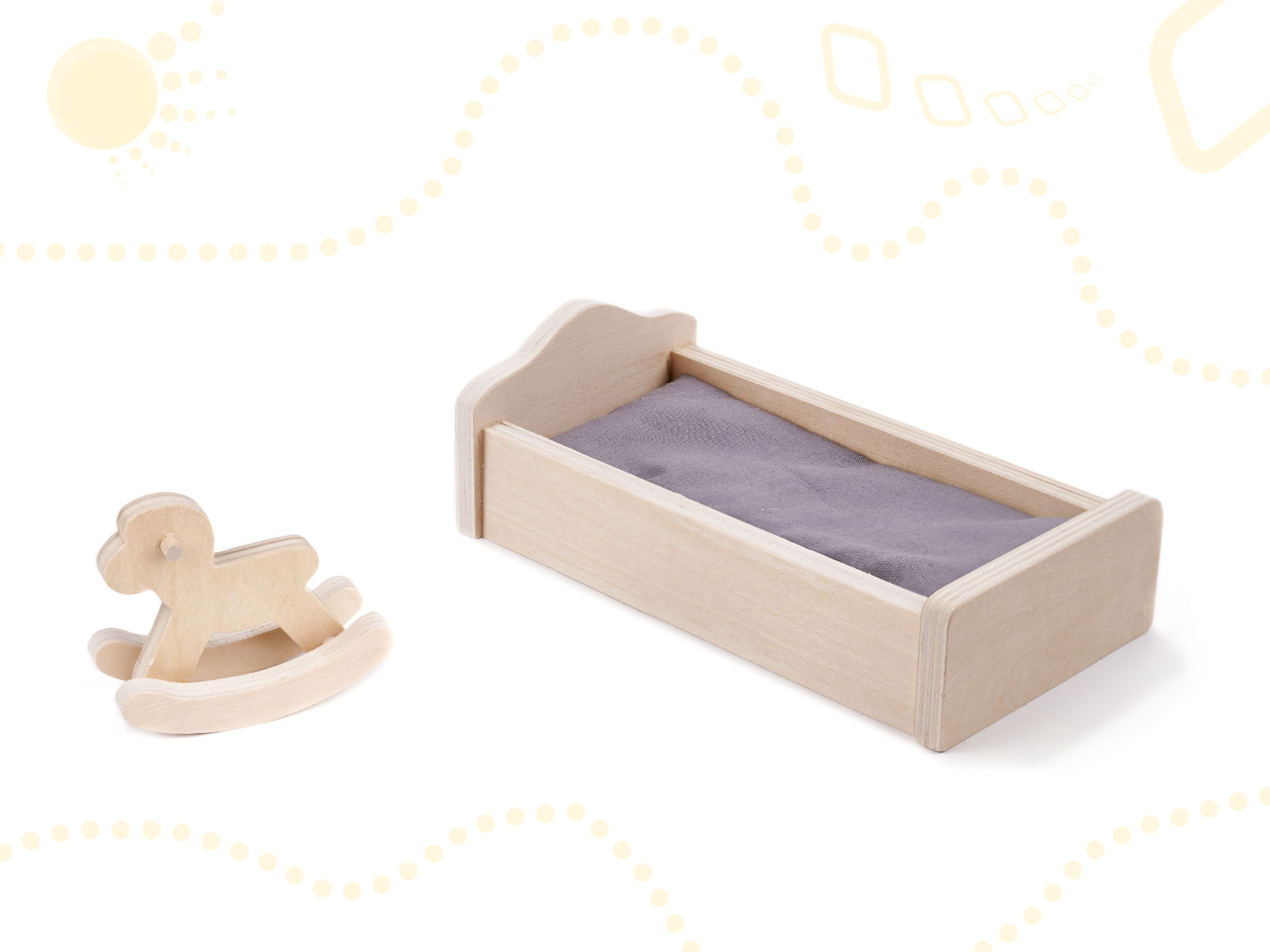 Medinis lėlių namelis mdf 70cm su baldais