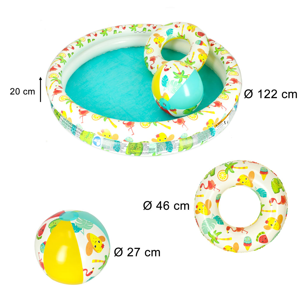 Pripučiamas baseinas su priedais 122 cm