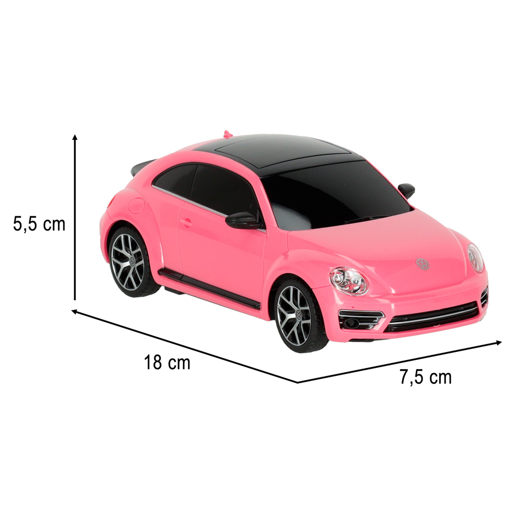 Rc automobilis 1:24 volkswagen beetle rožinės spalvos