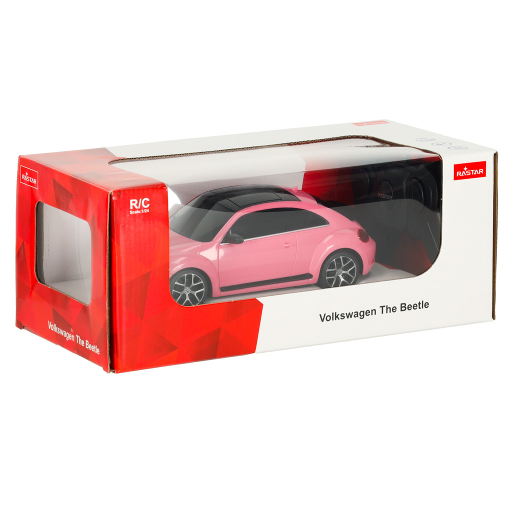Rc automobilis 1:24 volkswagen beetle rožinės spalvos