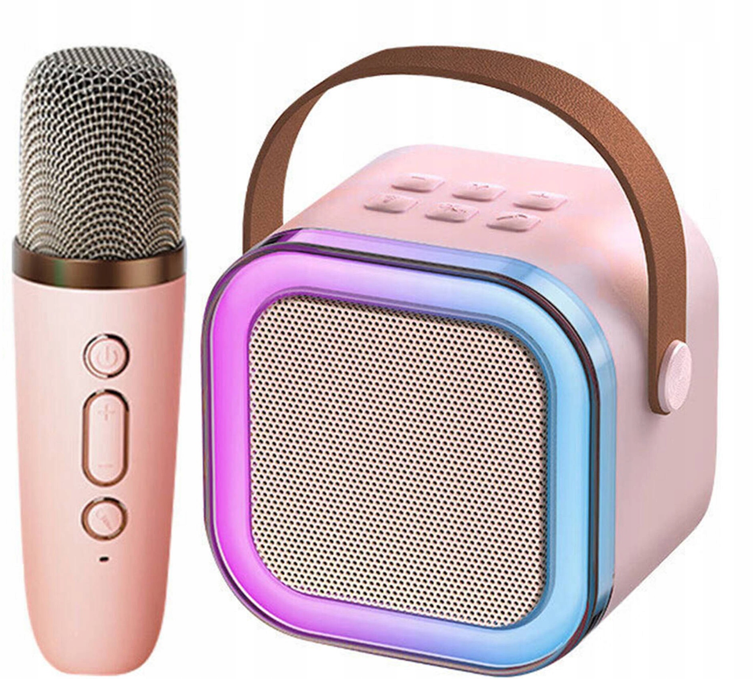 Vaikiškas karaoke rinkinys su mikrofonu ir belaidžiu led garsiakalbiu