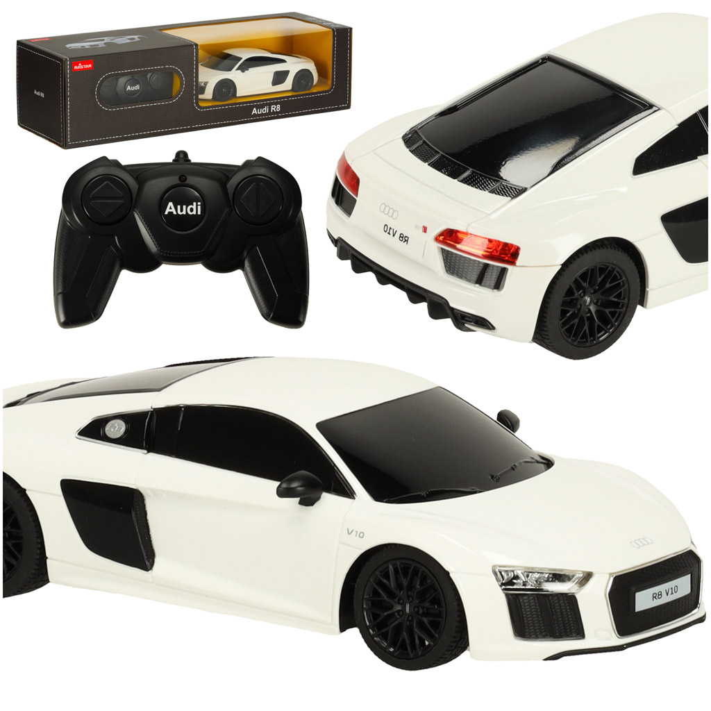 Rc automobilis 1:24 audi r8 2015 baltas