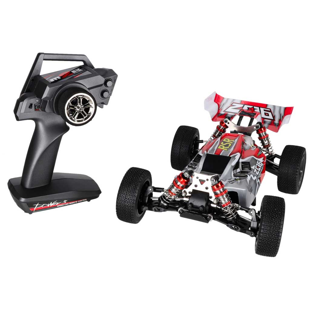 RC visureigis WLToys 144001 4WD, juodos, raudonos ir baltos spalvų, 30 × 20,5 × 12 cm