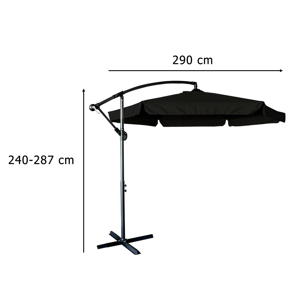 Didelis sodo skėtis su ištraukiamu stovu 290 cm