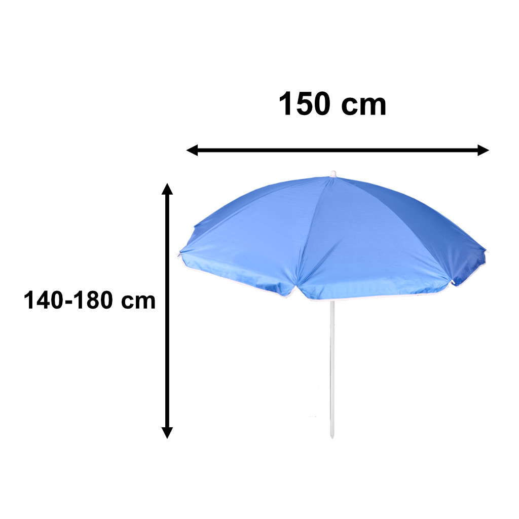 Reguliuojamas paplūdimio skėtis 150 cm mėlynas