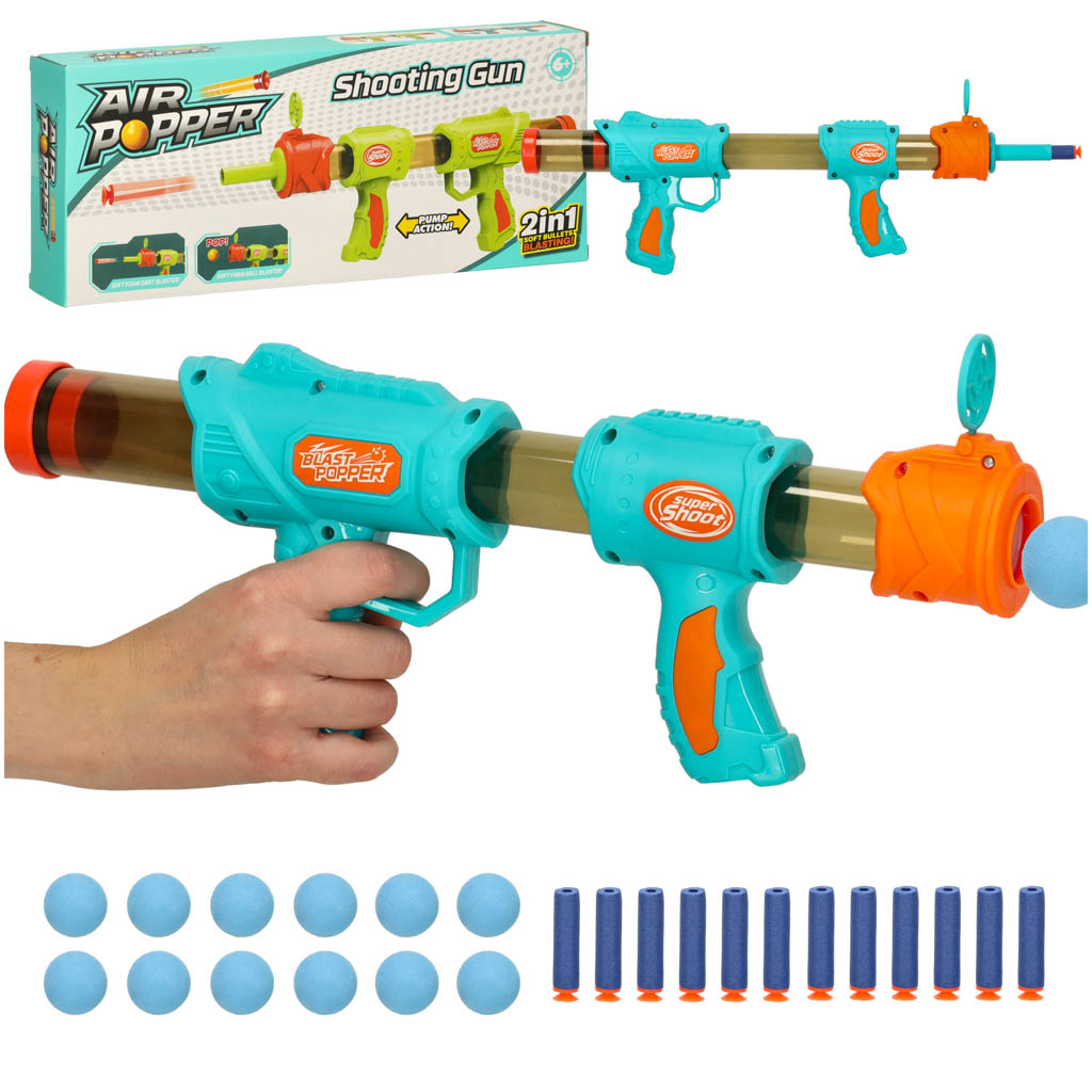 Pistoletas nerfy 2-in-1, mėlynas