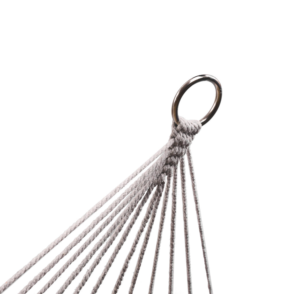 Sodo hamakas boho tinklelis su kutais 200 cm pilkos spalvos