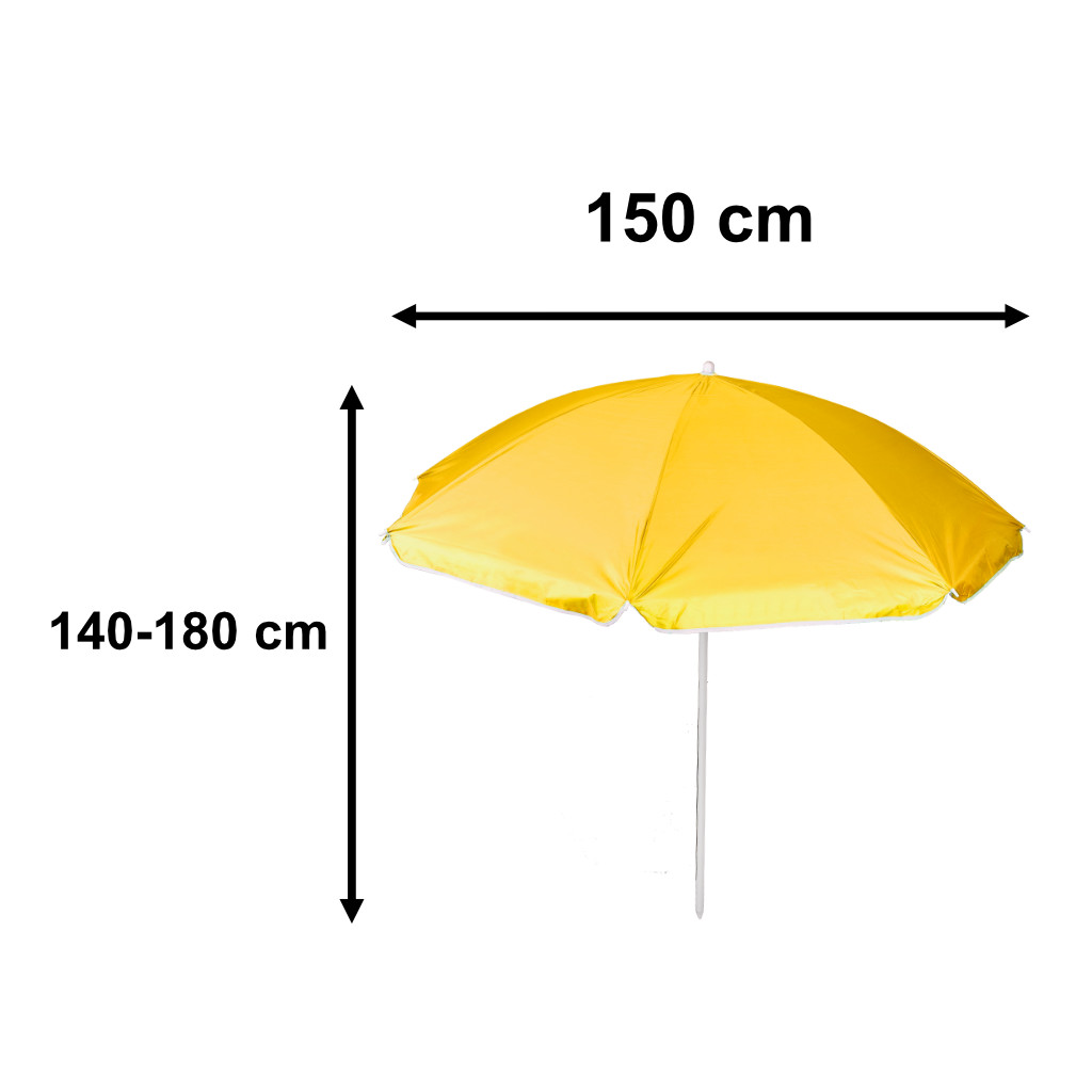 Reguliuojamas paplūdimio skėtis 150 cm, geltonas