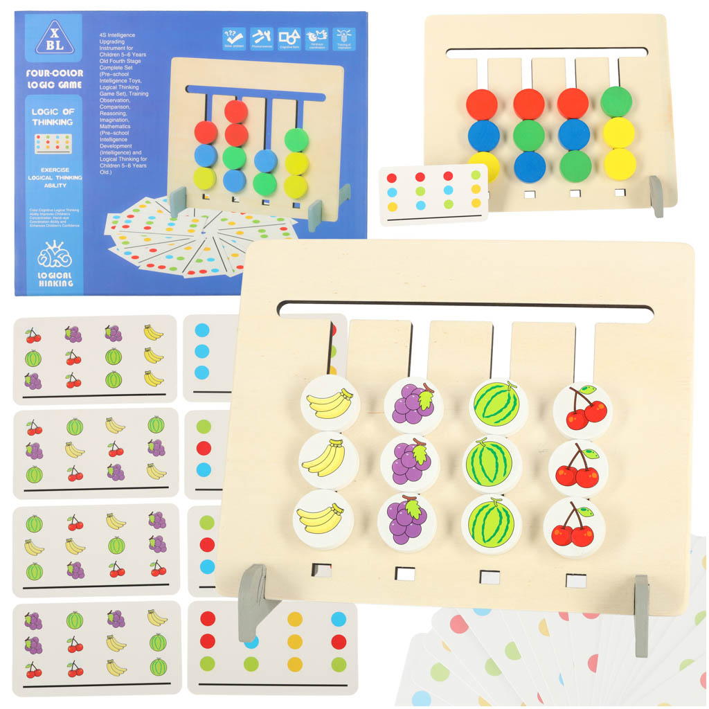 Montessori medinis lavinamasis žaislas su vaisių spalvomis