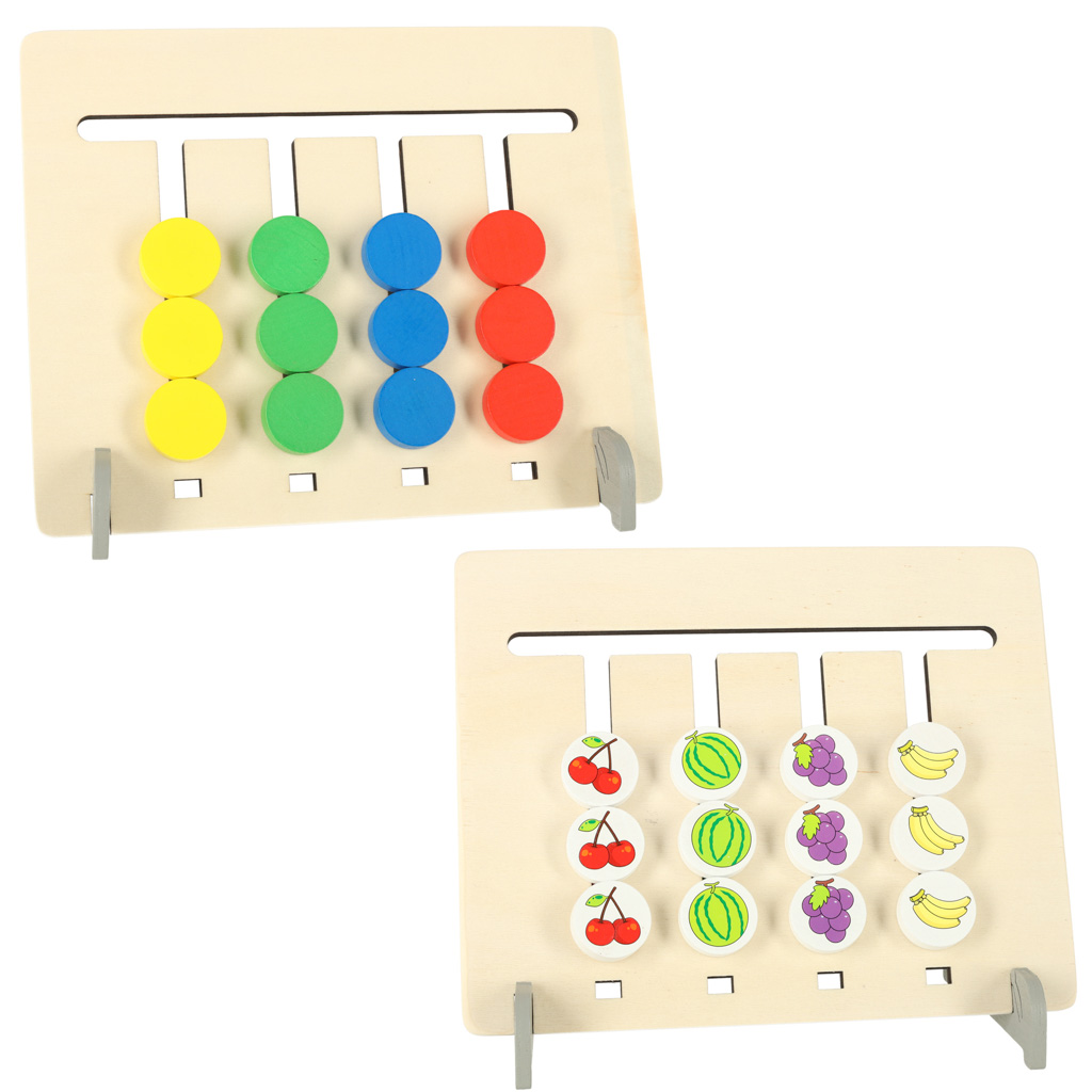 Montessori medinis lavinamasis žaislas su vaisių spalvomis